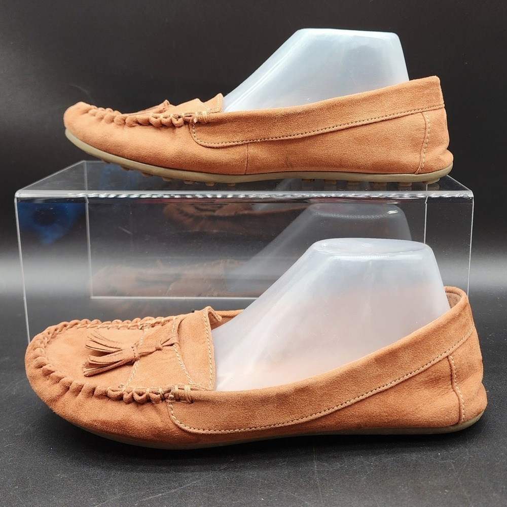 Dexflex Comfort 10 Brown Moccasin Tassel Flats Driving Loafers Boho Casual Shoes